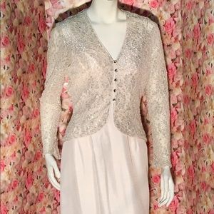 2pc long silky & sparkling evening dress